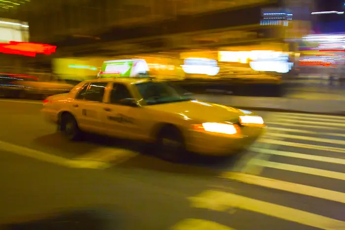 A yellow taxi cab in New York City